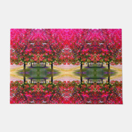 Felpudo Estilo monet rosa Paisaje otoñal, hojas rosadas