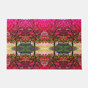 Felpudo Estilo monet rosa Paisaje otoñal, hojas rosadas