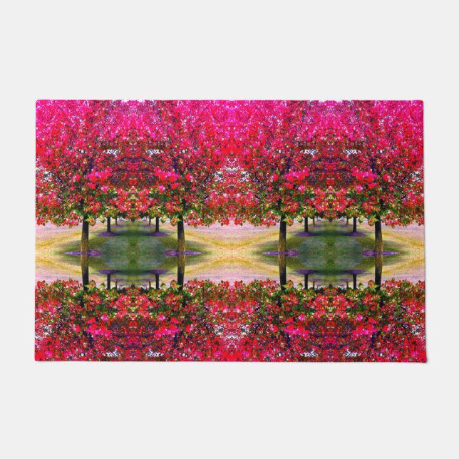 Felpudo Estilo monet rosa Paisaje otoñal, hojas rosadas (Anverso)