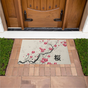 Felpudo Estilo oriental Sakura Cherry Blossom Art