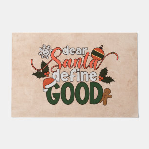 Felpudo Estimado Santa Define Buenos Navidades   Doormat