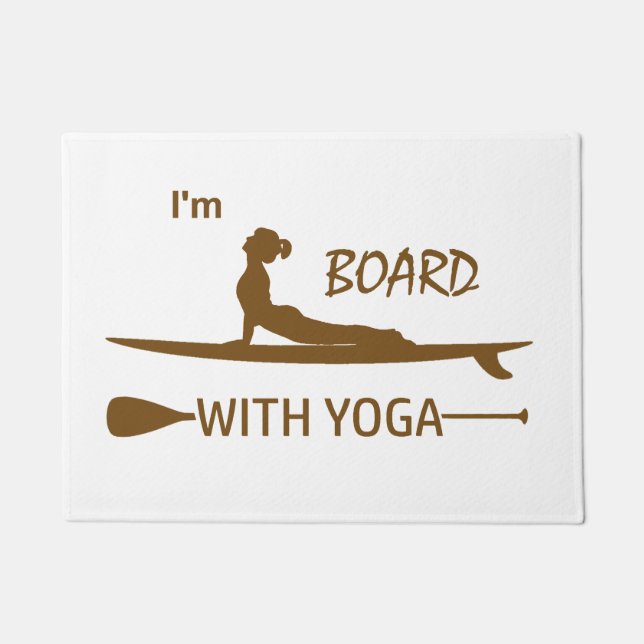 Felpudo Estoy a bordo con yoga (Anverso)