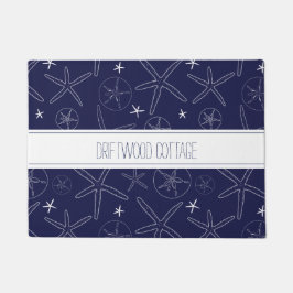 Felpudo Estrella azul de la marina costera, dorada de la a