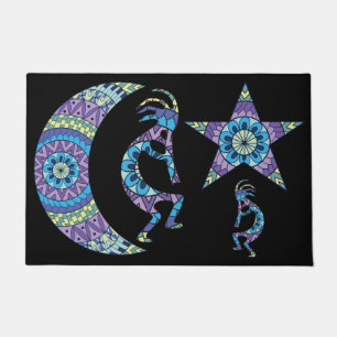 Felpudo Estrella de la luna de Mandala, Kokopelli Doormat