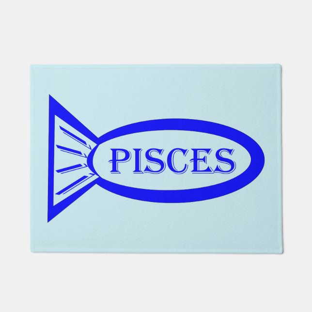 Felpudo Estrella de Pisces Firma Puerta de Pescado Mat (Anverso)