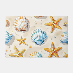 Felpudo Estrellas de Mar y Conchas de Playa Patrón Costero