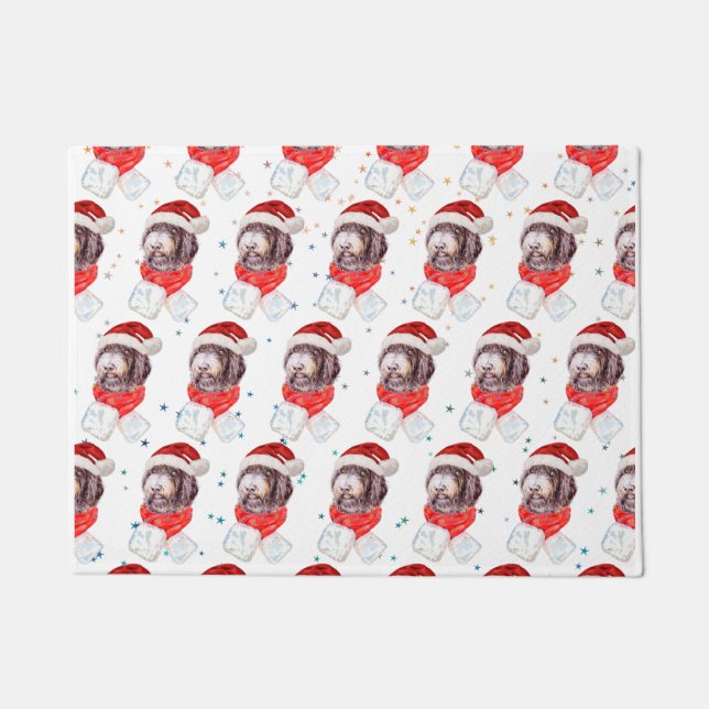 Felpudo Estrellas de Navidades de raza de perro de Newfypo (Anverso)