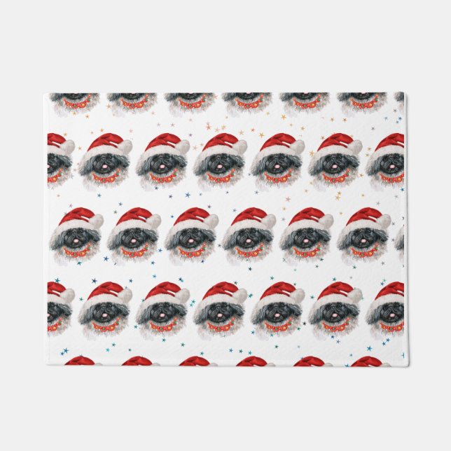 Felpudo Estrellas de Navidades de raza de perro de Pekín (Anverso)