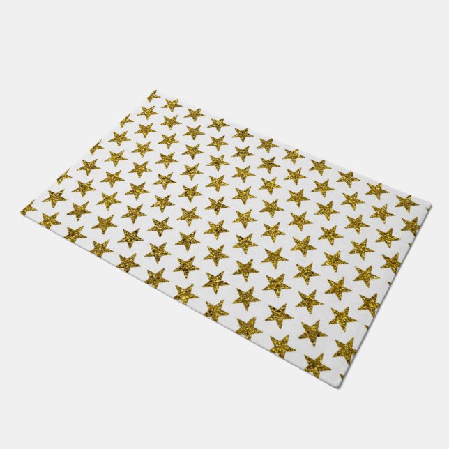 Felpudo Estrellas de purpurina dorada (Angular)