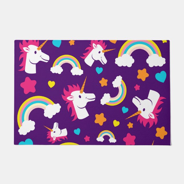 Felpudo estrellas elegantes elegantes del unicornio del (Anverso)