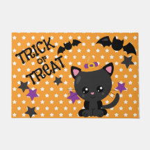 ESTRELLAS naranjas Y BLANCAS CON GATO Y BAÑO NEGRO