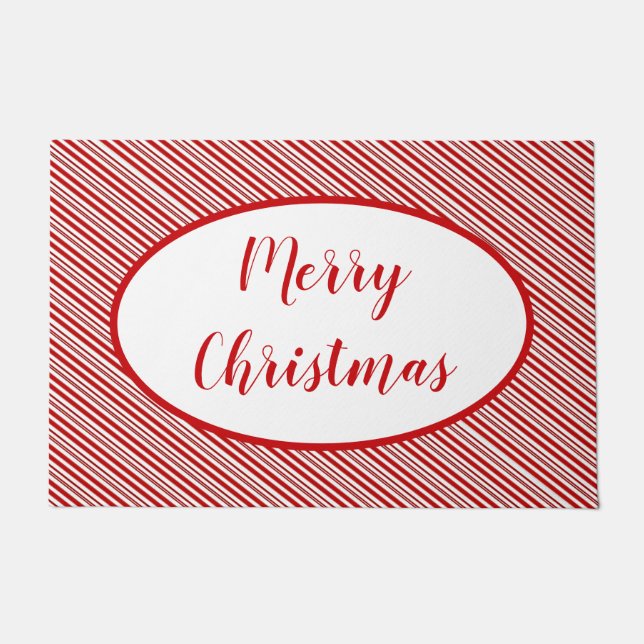 Felpudo Estriba de caramelo de menta personalizada (Anverso)