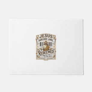 Felpudo Etiqueta de código de barras de Jesús Redimido Jes