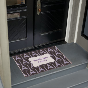 Felpudo Etiqueta de París Doormat personalizado rosa franc