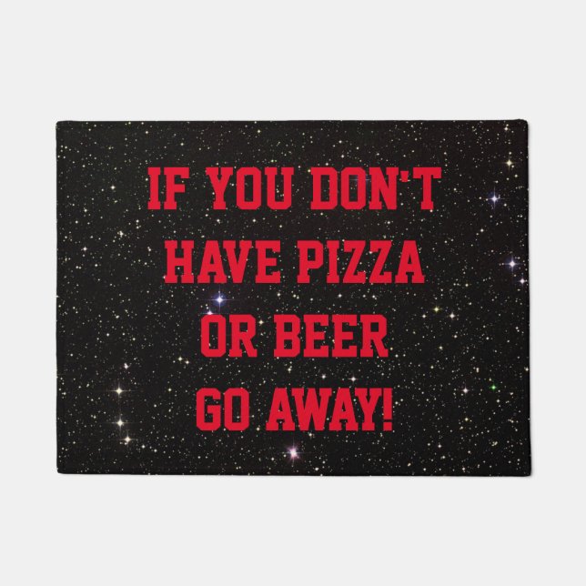Felpudo Excepción de Distancia Social Pizza o Beer Door Ma (Anverso)