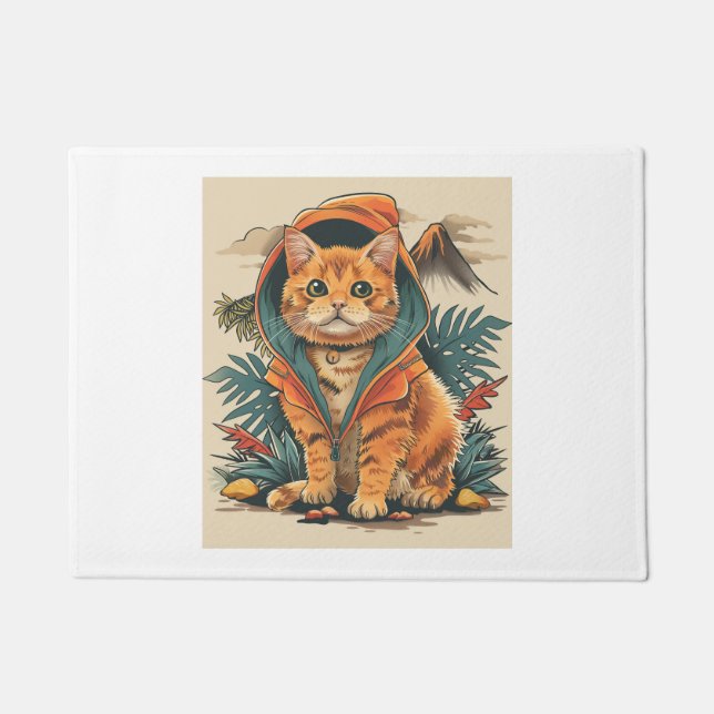 Felpudo Explorador de gatos de dinosaurios (Anverso)