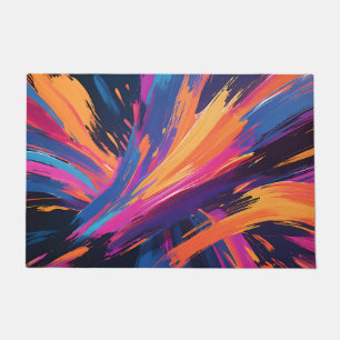 Felpudo Explosión de color de pinceladas abstractas vibran