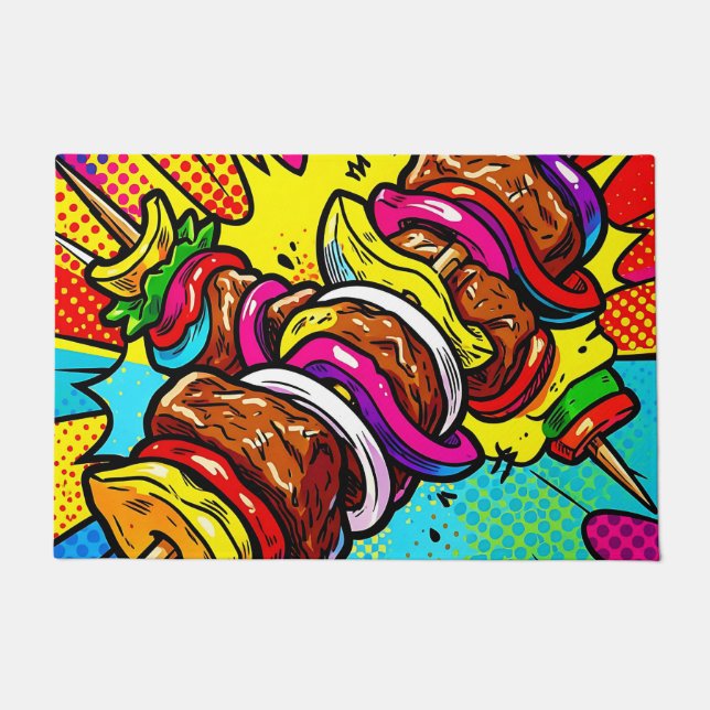 Felpudo Explosión de kebab Pop Art (Anverso)