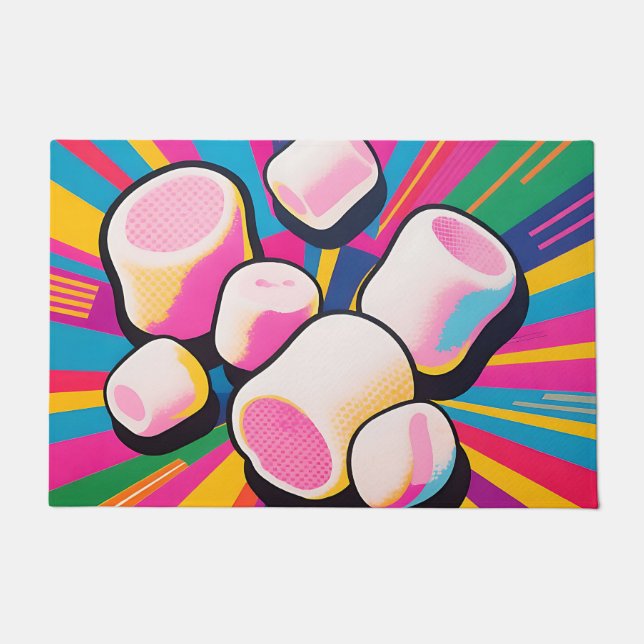 Felpudo Explosión de malvaviscos Pop Art (Anverso)