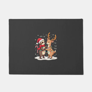 Felpudo Fa La La Llama Luces de Navidad Perezoso Cabalgand