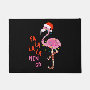 Felpudo Fa La La mingo Flamingo Para Navidades Xmas