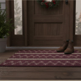 Felpudo Fair Isle Knitted Pattern Burgundy