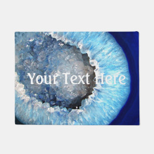 Felpudo Falln Geode cristalino azul