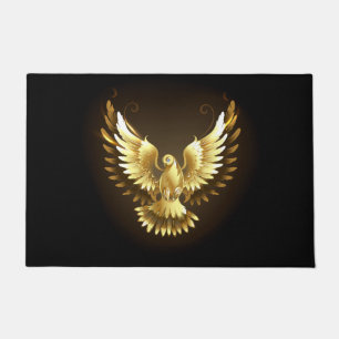 Felpudo Falsa paloma de paz del Relieve metalizado dorado 
