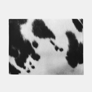 Felpudo Falsa piel blanco y negro de la vaca