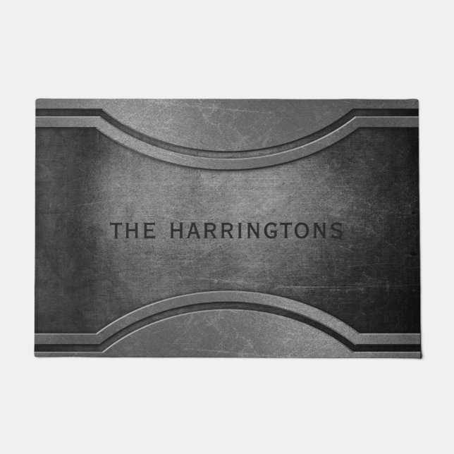 Felpudo Falso esteras Metalizado de puerta de nombre perso (Anverso)