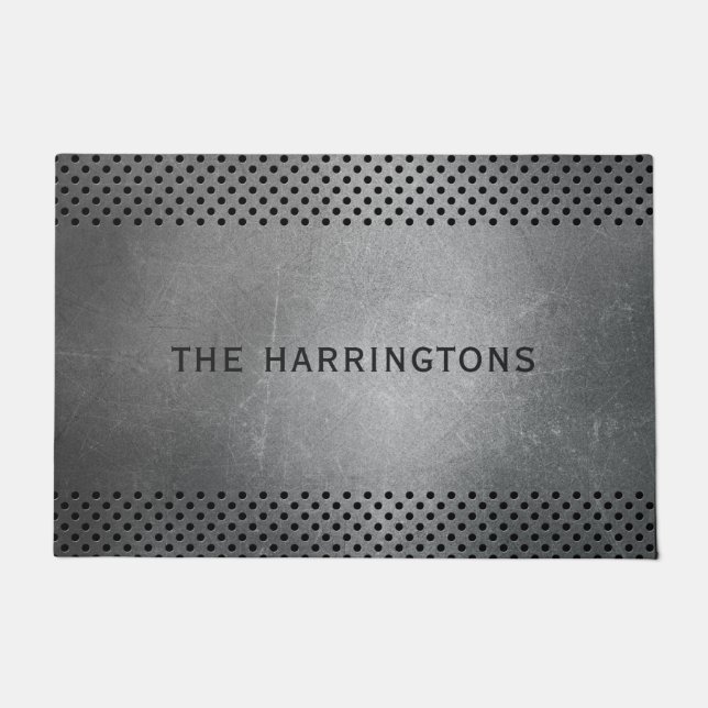 Felpudo Falso esteras Metalizado de puerta de nombre perso (Anverso)