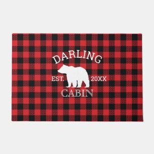 Felpudo Familia Cabina Oso Wilderness Lodge Doormat