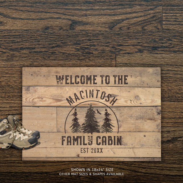 Felpudo Familia Cabina Rústica Madera Nombre Familia (Subido por el creador)