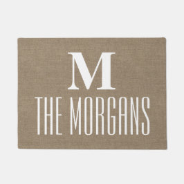 Felpudo Familia con monograma elegante elegante de la