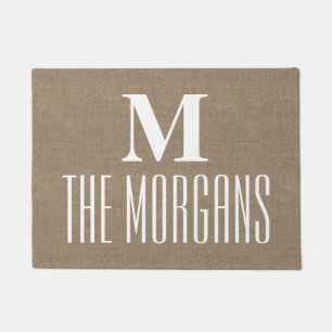 Felpudo Familia con monograma elegante elegante de la
