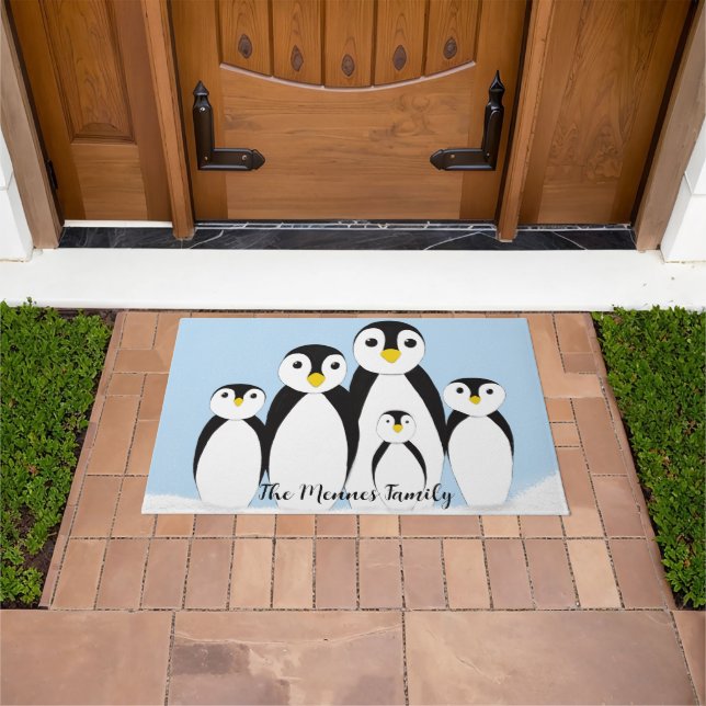 Felpudo Familia Cute Penguin (Exterior)