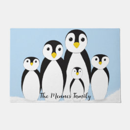 Felpudo Familia Cute Penguin