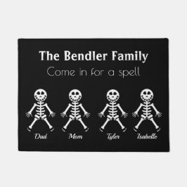 Felpudo Familia de 4 Skeleton Halloween Doormat