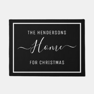Felpudo Familia de Navidades personalizadas Black