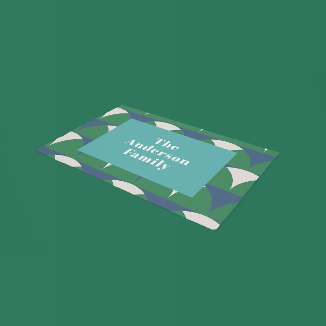 Felpudo Familia de negrita retro verde geométrico moderno (Subido por el creador)