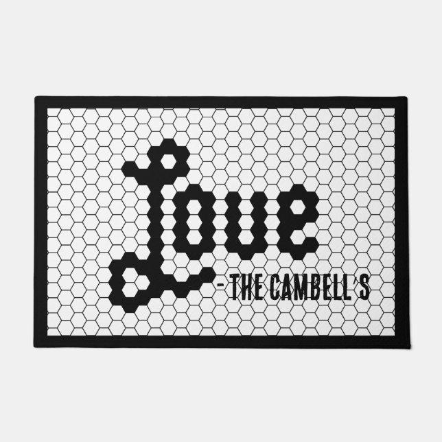 Felpudo Familia de Personalizados de diseño de mosaico de  (Anverso)