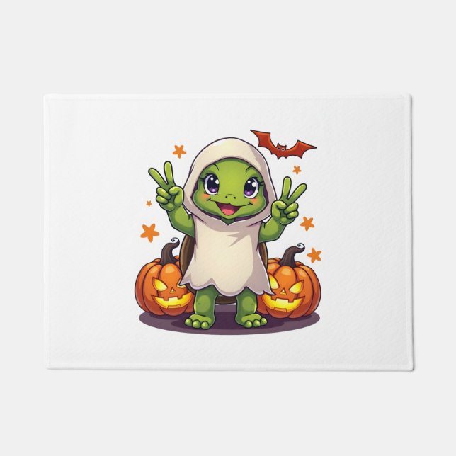 Felpudo Famoso fantasma de la tortuga Boo Halloween niños  (Anverso)