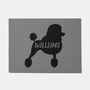 Felpudo Fancy Black Standard Poodle Dog Silhouette Persona