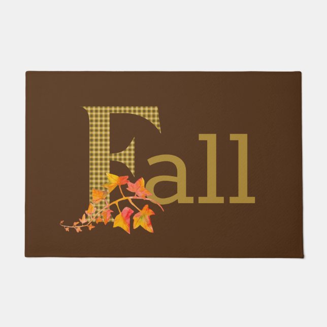 Felpudo Fancy Plough Fall Word Art Front (Anverso)