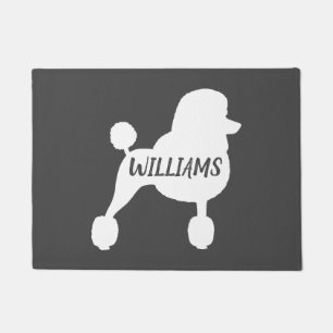 Felpudo Fancy White Standard Poodle Dog Silhouette Persona
