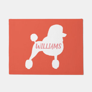 Felpudo Fancy White Standard Poodle Dog Silhouette Persona