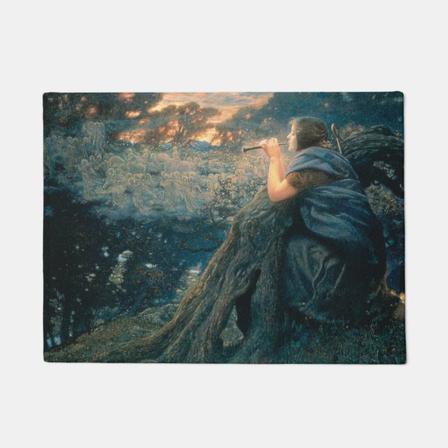 Felpudo Fantasía en Crepúsculo (por Edward Robert Hughes) (Anverso)