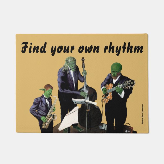 Felpudo Fantasía Jazz Blues Músico Música Art Door Mat (Anverso)