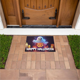 Felpudo Fantasma y calabaza Feliz Halloween