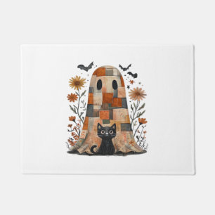 Felpudo Fantasma y gato de Halloween de imitación, F de fa